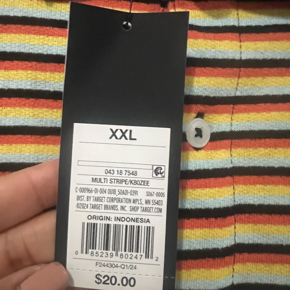 Original Use Striped Polo in Black and Tan - Picture 4 of 9